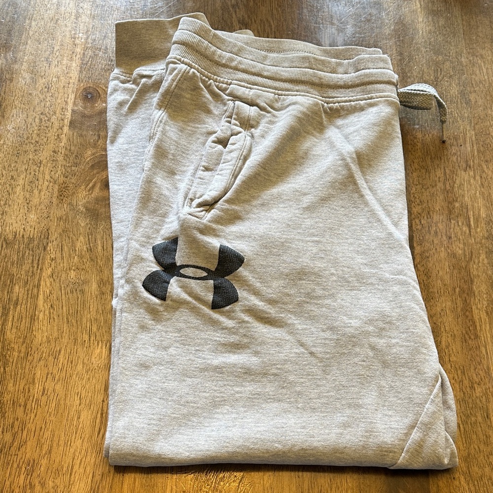 Under Armour Light Gray Joggers with Black Logo